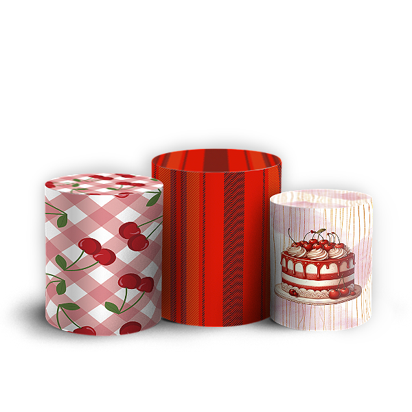 Trio Cilindro - Cerejinha - Sublimado 3D