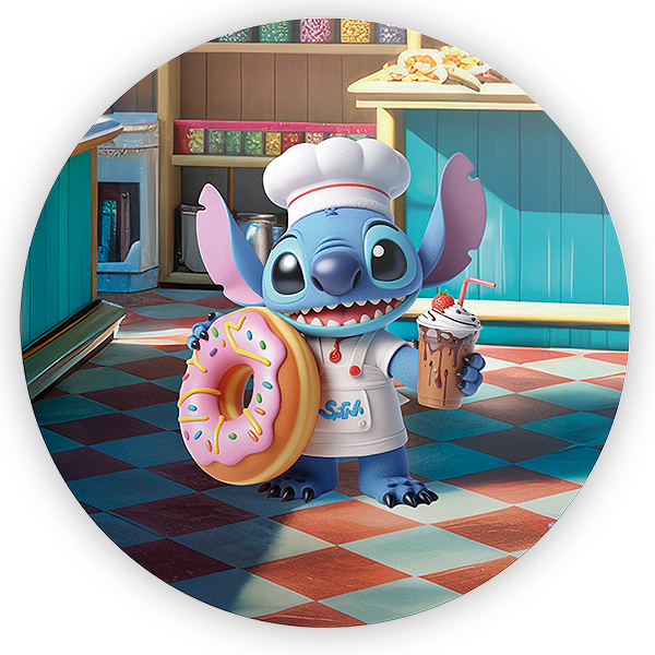 Painel de Mesa - Stitch Confeiteiro - Sublimado 3D