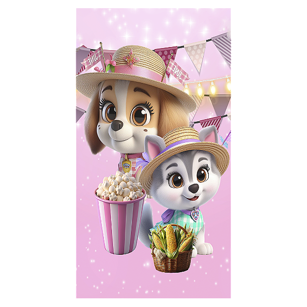 Faixa Lateral - Patrulha Canina Festa Junina - Sublimado 3D