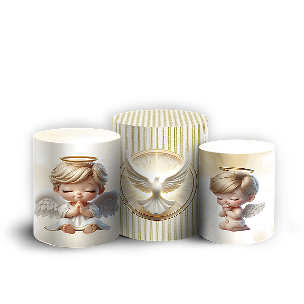 Trio Cilindro - Anjos Batismo - Sublimado 3D
