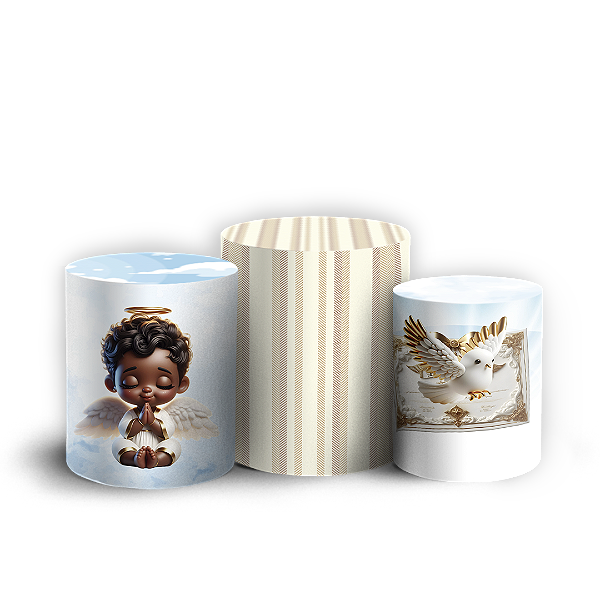 Trio Cilindro - Anjos Batismo - Sublimado 3D