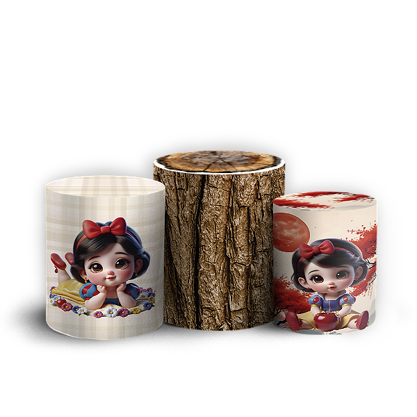 Trio Cilindro - Branca de Neve - Sublimado 3D