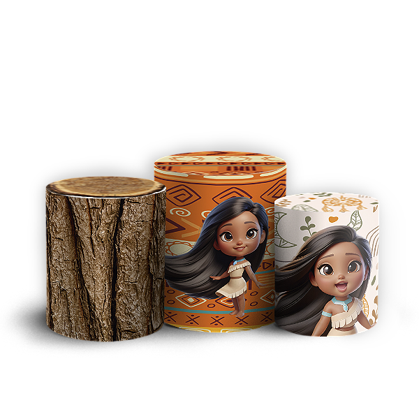 Trio Cilindro - Pocahontas - Sublimado 3D