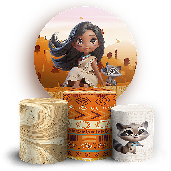 KIT Redondo e Trio - Pocahontas - Sublimado 3D