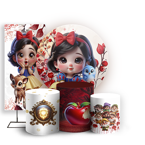 KIT Redondo Trio e Faixa - Branca de Neve - Sublimado 3D