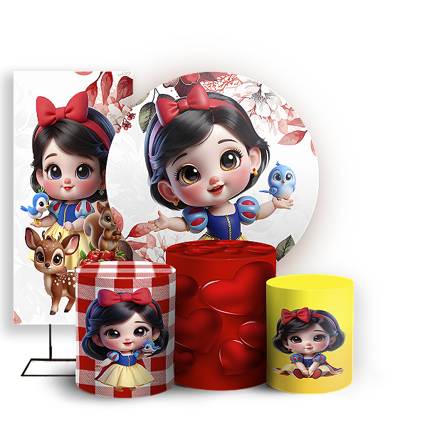 KIT Redondo Trio e Faixa - Branca de Neve - Sublimado 3D