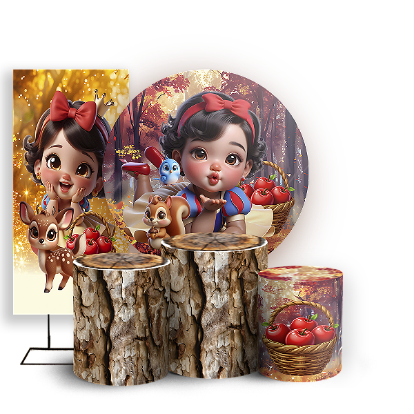 KIT Redondo Trio e Faixa - Branca de Neve - Sublimado 3D