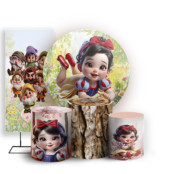 KIT Redondo Trio e Faixa - Branca de Neve - Sublimado 3D