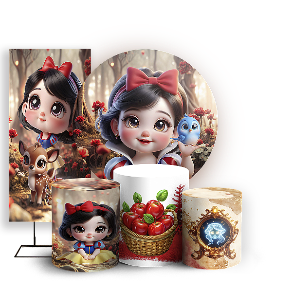 KIT Redondo Trio e Faixa - Branca de Neve - Sublimado 3D