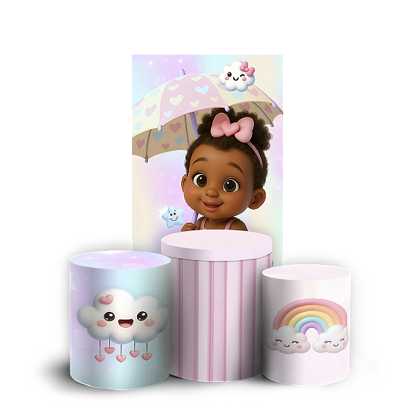 Faixa Lateral e Trio Cilindro Sublimado 3D Vest Facil - Chuva de Amor