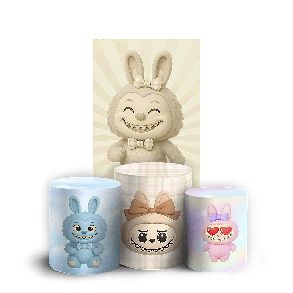 Faixa Lateral e Trio Cilindro Sublimado 3D Vest Facil - Labubu