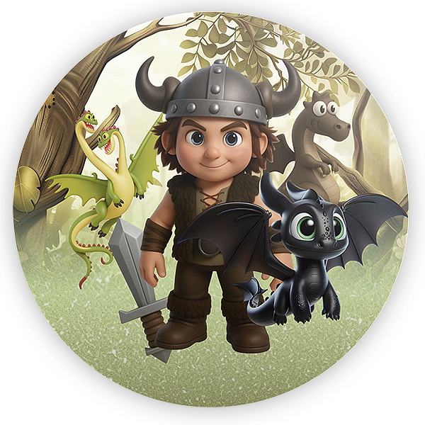 Painel Redondo - Como Treinar Seu Dragão - Sublimado 3D