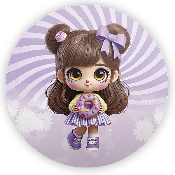 Painel de Mesa - Menina Confeitaria Doces - Sublimado 3D