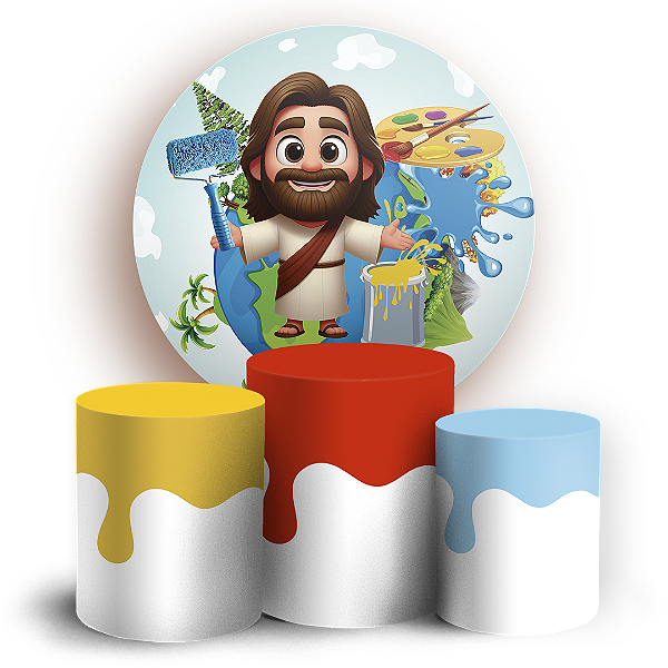 KIT Redondo e Trio - O Maior Pintor Do Mundo - Sublimado 3D