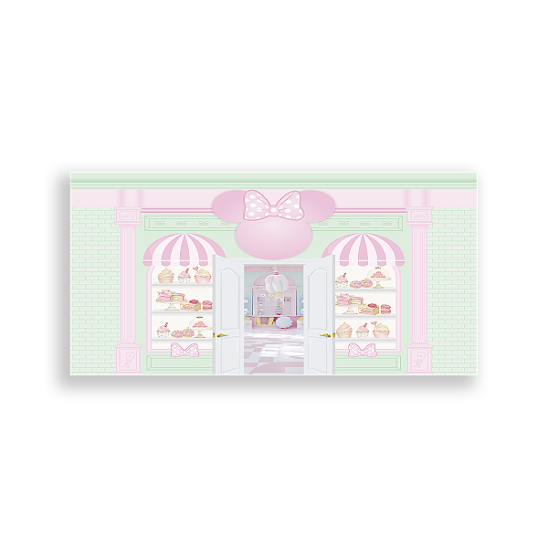 Painel Retangular - Confeitaria Minnie By Vivi - Sublimado 3D