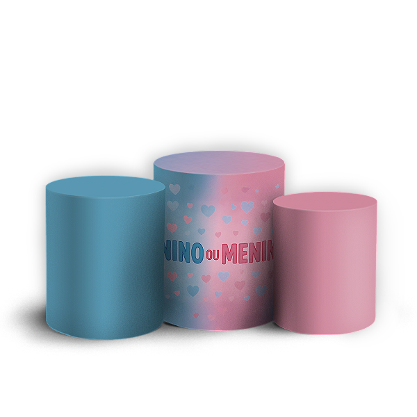 Trio Cilindro - Chá De Revelação Ursinhos - Sublimado 3D
