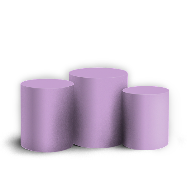 Trio Cilindro - Cor Lisa Lilas 27h 24v - Sublimado 3D