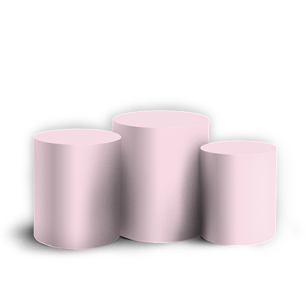 Trio Cilindro - Cor Lisa Rosa 1h 20v - Sublimado 3D