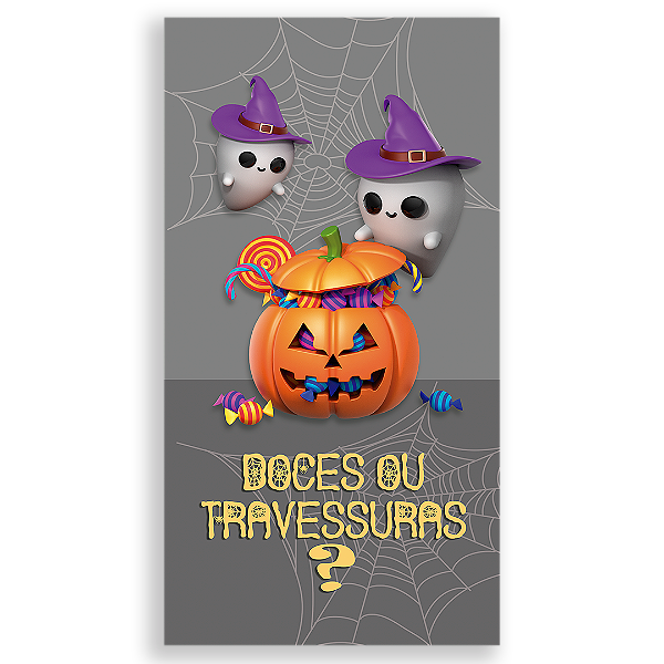 Faixa Lateral - Dia das Bruxas Halloween - Sublimado 3D