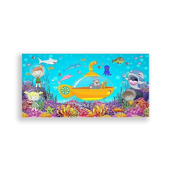 Painel Retangular - Bita Fundo Do Mar - Sublimado 3D