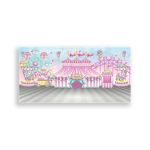 Painel Retangular - Circo Rosa - Sublimado 3D