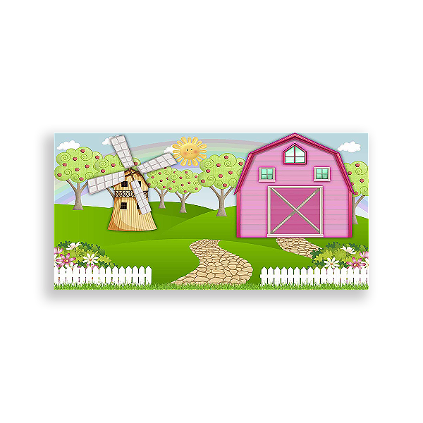 Painel Retangular - Fazenda Rosa - Sublimado 3D