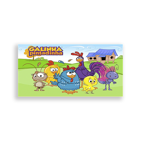 Painel Retangular - Galinha Pintadinha - Sublimado 3D