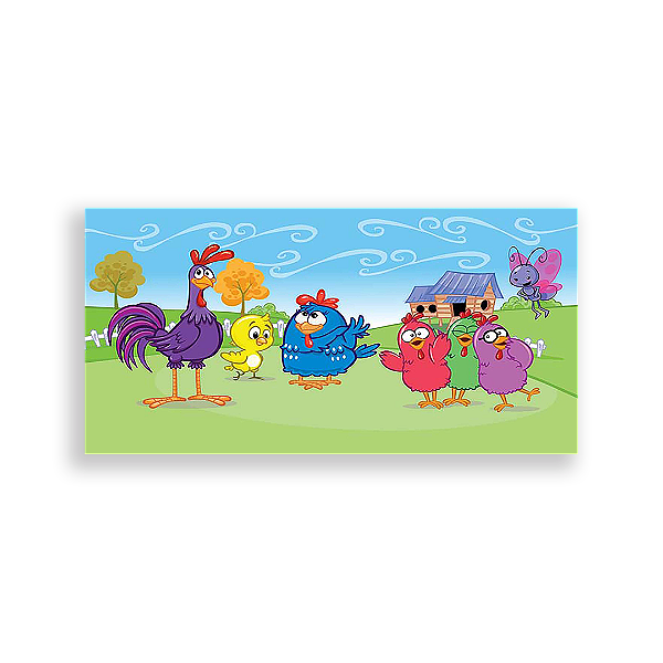 Painel Retangular - Galinha Pintadinha - Sublimado 3D
