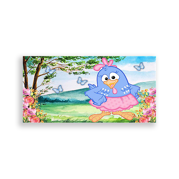 Painel Retangular - Galinha Pintadinha Rosa - Sublimado 3D