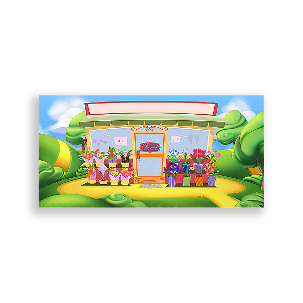 Painel Retangular - Loja De Flores - Sublimado 3D