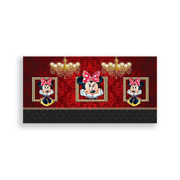Painel Retangular - Minnie Vermelha - Sublimado 3D