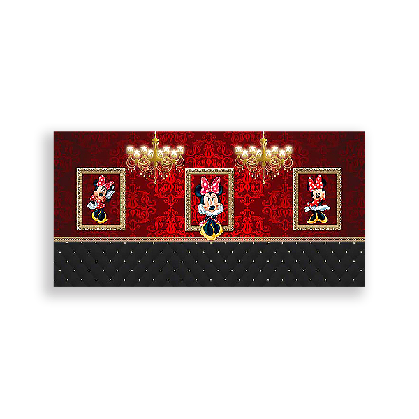 Painel Retangular - Minnie Vermelha - Sublimado 3D