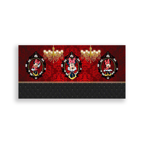 Painel Retangular - Minnie Vermelha - Sublimado 3D