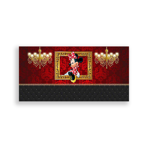 Painel Retangular - Minnie Vermelha - Sublimado 3D