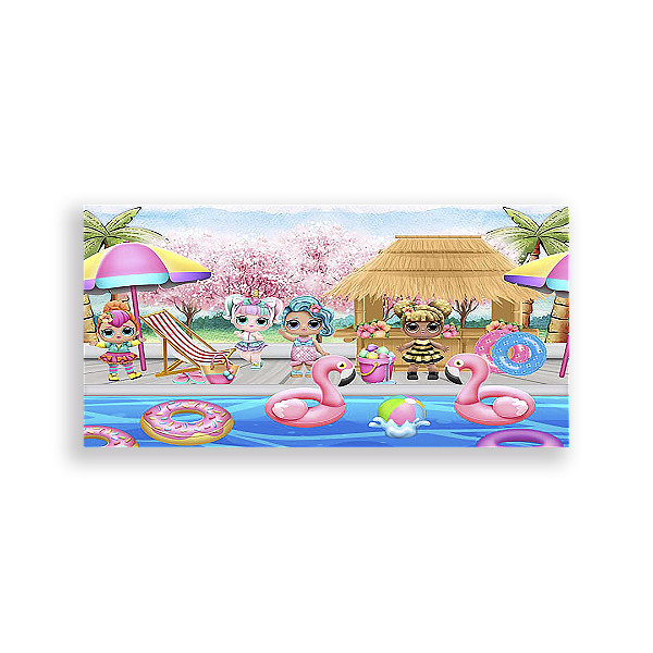 Painel Retangular - Pool Party Lol - Sublimado 3D