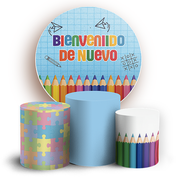 KIT Redondo e Trio - De Vuelta A La Escuela - Sublimado 3D