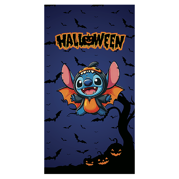 Faixa Lateral Sublimado 3D - Stitch Dia das Bruxas Halloween