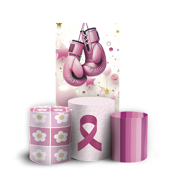 Faixa Lateral e Trio Cilindro Sublimado 3D Vest Facil - Outubro Rosa