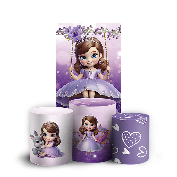 Faixa Lateral e Trio Cilindro Sublimado 3D Vest Facil - Princesa Sofia