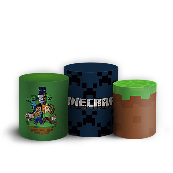 Trio Cilindro - Minecraft - Sublimado 3D