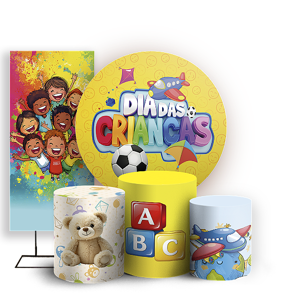 KIT Redondo Trio e Faixa - Dia Das Crianças - Sublimado 3D