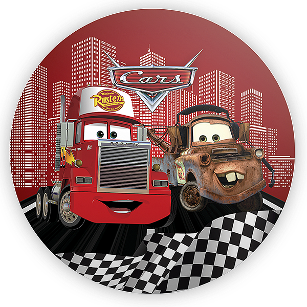 Painel Redondo Sublimado 3D - Carros