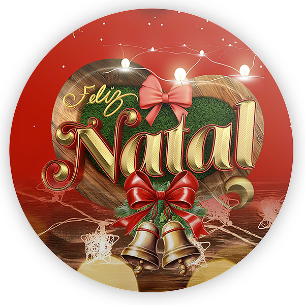 Painel Redondo Sublimado 3D - Natal