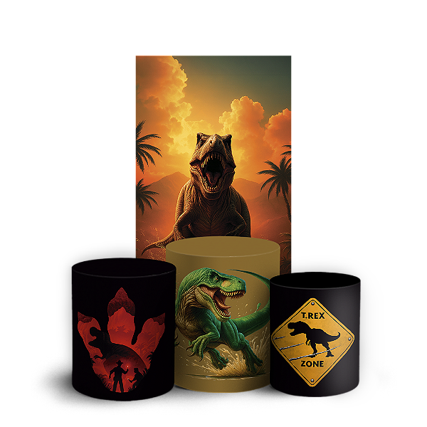 Faixa Lateral e Trio Cilindro Sublimado 3D Vest Facil - Dinossauro