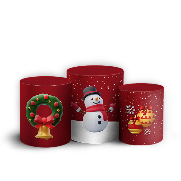 Trio Cilindro Sublimado 3D - Natal