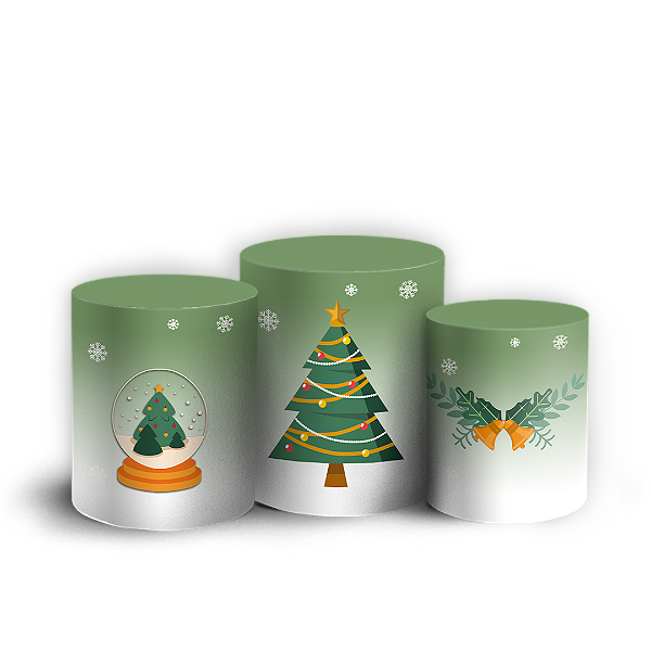 Trio Cilindro Sublimado 3D - Natal
