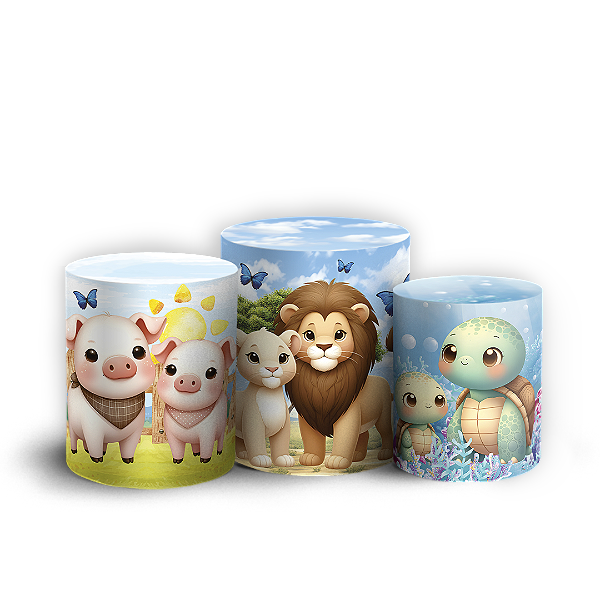 Trio Cilindro Sublimado 3D - Arca de Noé