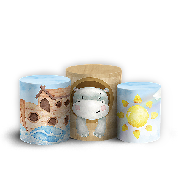 Trio Cilindro Sublimado 3D - Arca de Noé