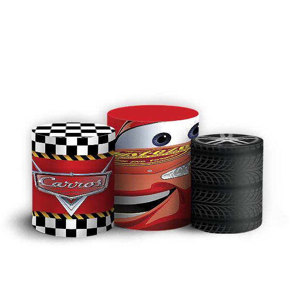 Trio Cilindro Sublimado 3D - Carros