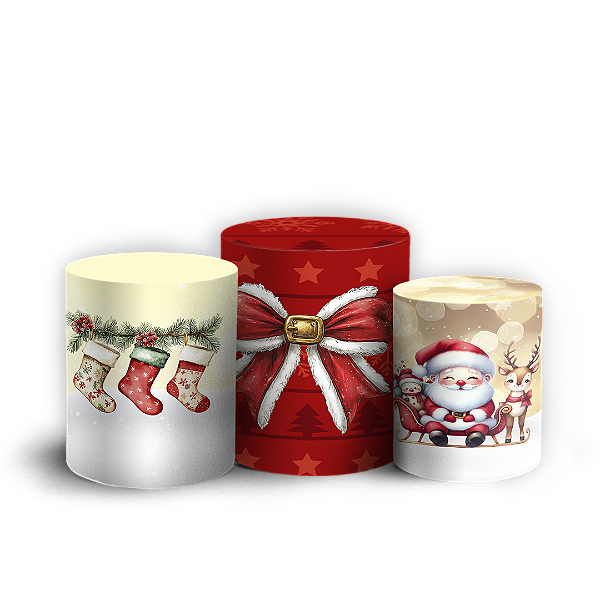Trio Cilindro Sublimado 3D - Natal